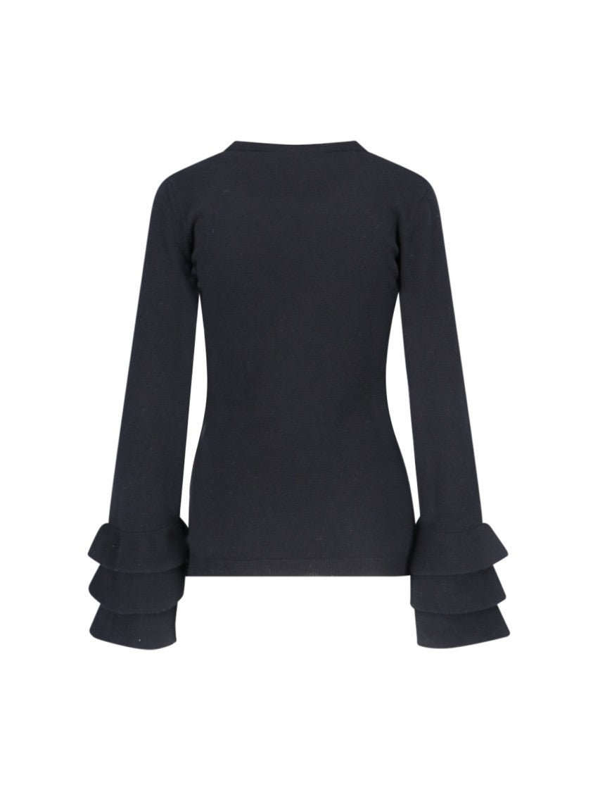 Valentino Ruffle Sweater – Black