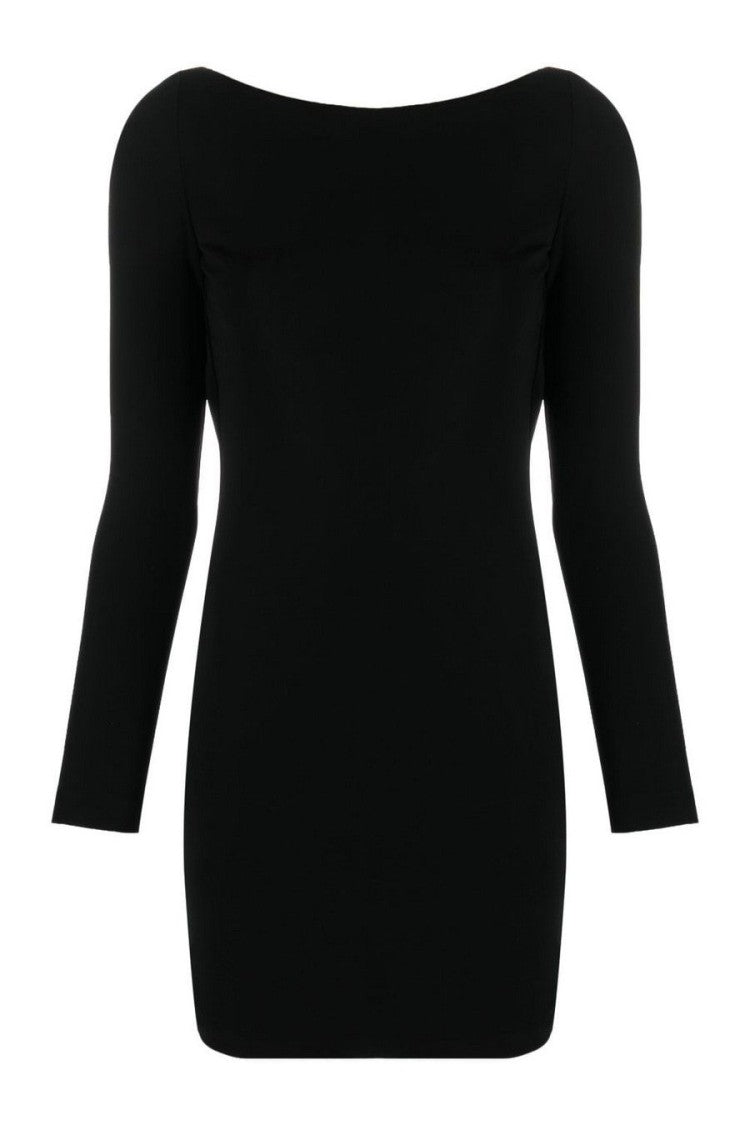 Dsquared2 Black Mini Dress Dramatic Low Draped