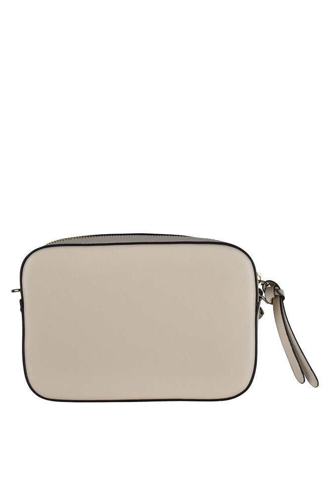 Jimmy Choo Beige Grained Leather Shoulder Bag With Chain