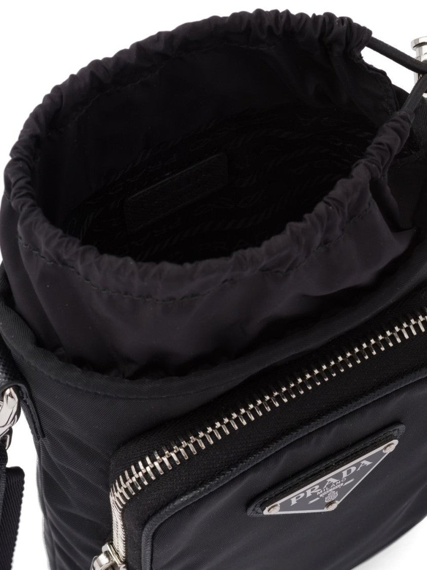 Prada Black Rectangular Crossbody Drawstring Bag