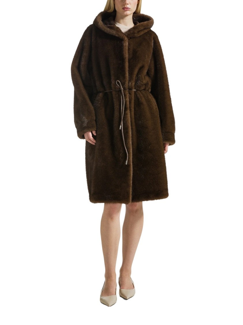 Seventy Venezia Reversible Belted Hooded Faux-Mink Fur Coat