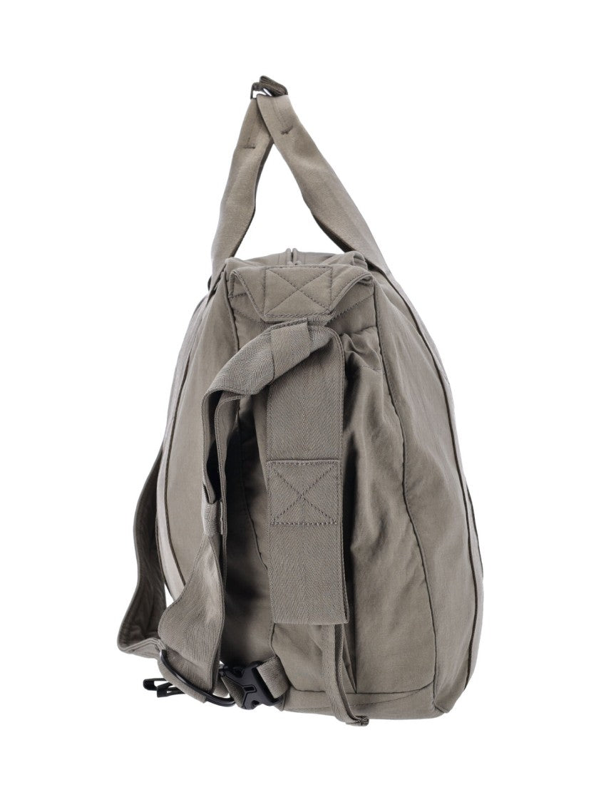 Massimo Osti Studio Taupe Technical Fabric Shoulder Bag