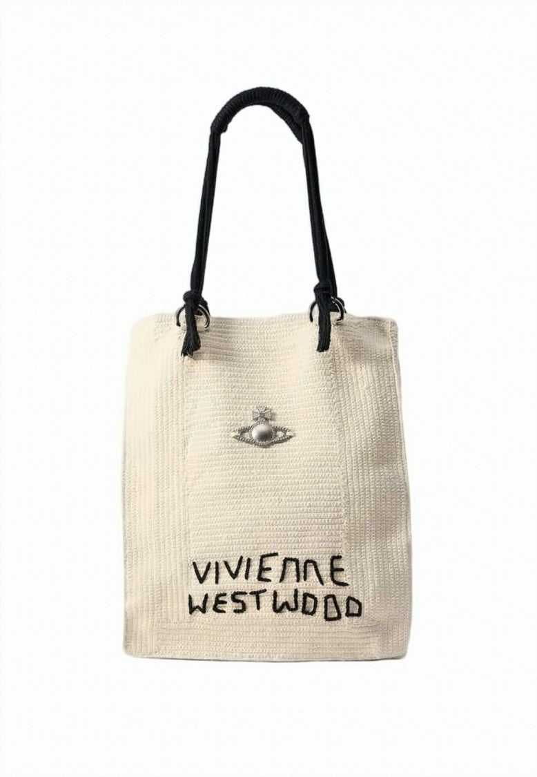 Vivienne Westwood Textured Cotton Tote Bag