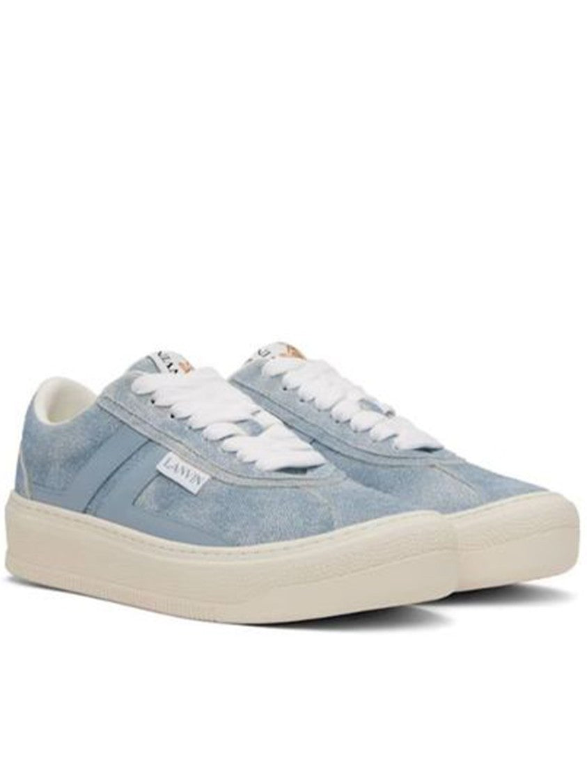 Lanvin Blue Cash Sneakers Textured Suede Sneakers