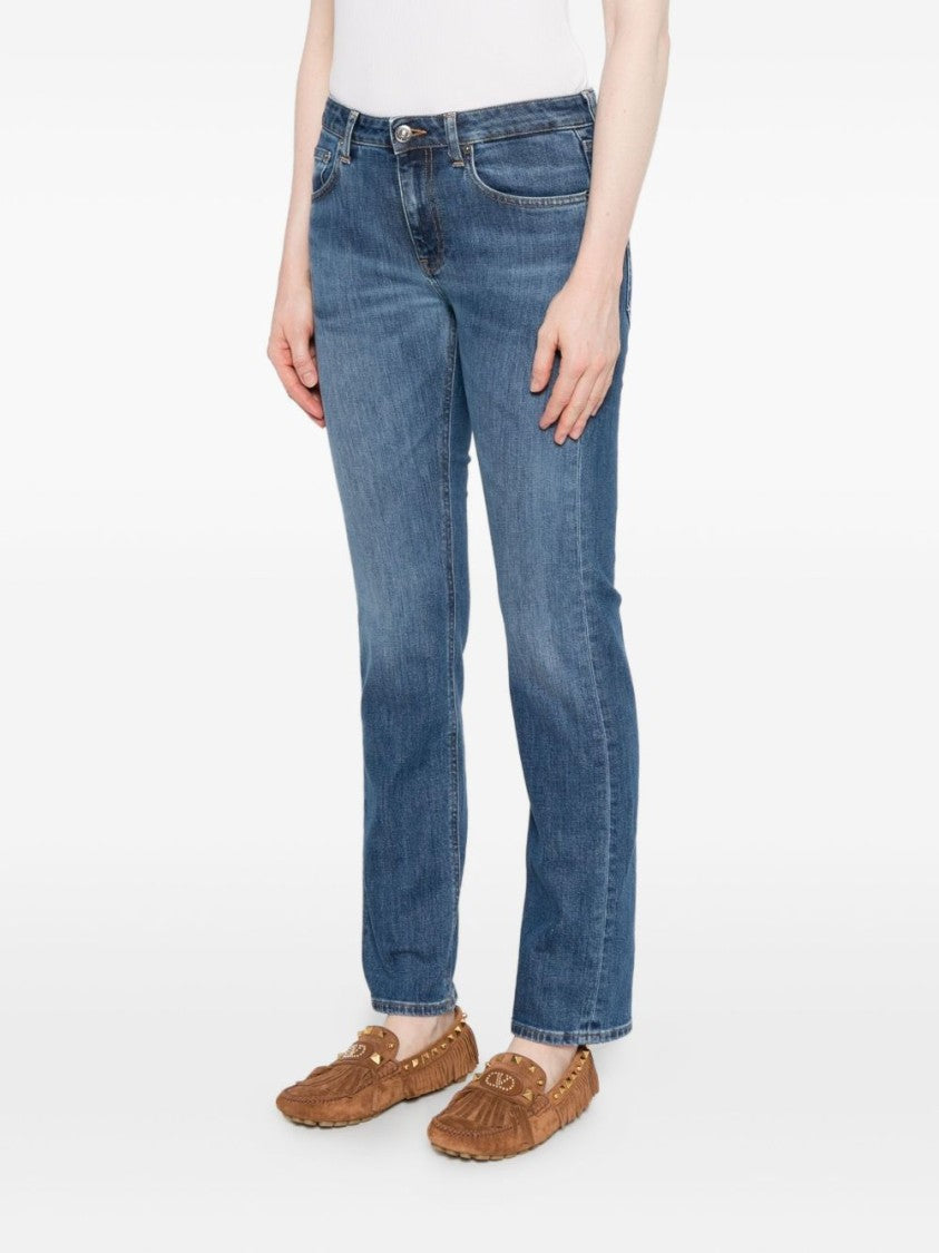 Dondup Classic Mid-Rise Straight-Leg Jeans With Subtle Fading