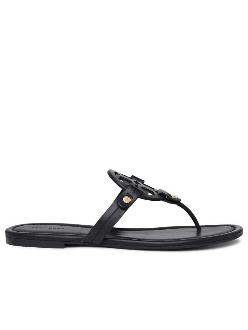 Tory Burch Black Leather Miller Sandals