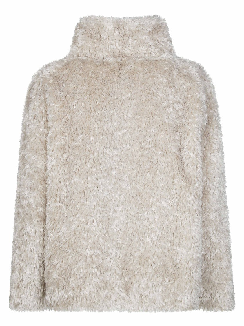 Herno Faux Fur High-Collar Short Coat