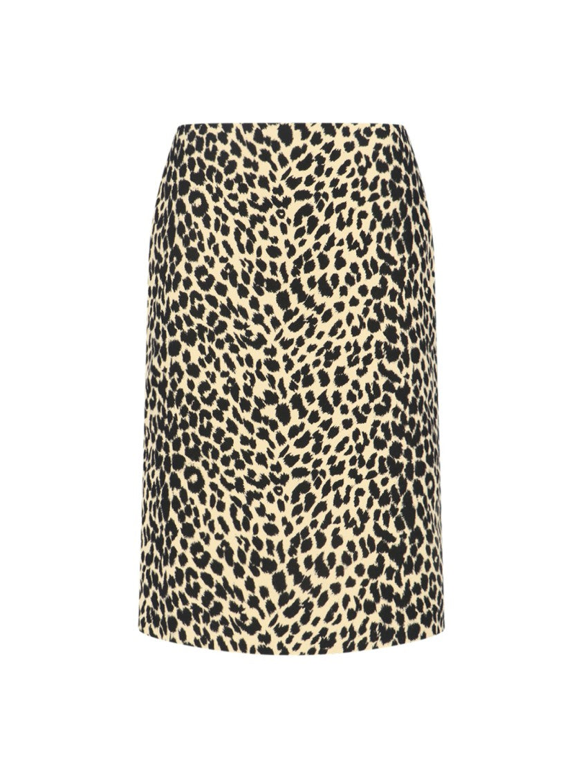 Aspesi Animalier Midi Skirt – Brown