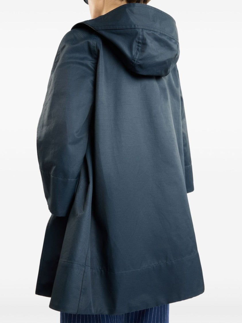 Fay Hooded Blue Coat With Toggle Closure