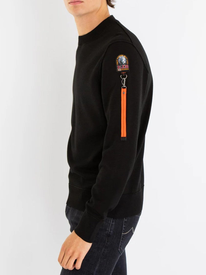 Parajumpers Black Sweater With Distinctive Sleeve Patch