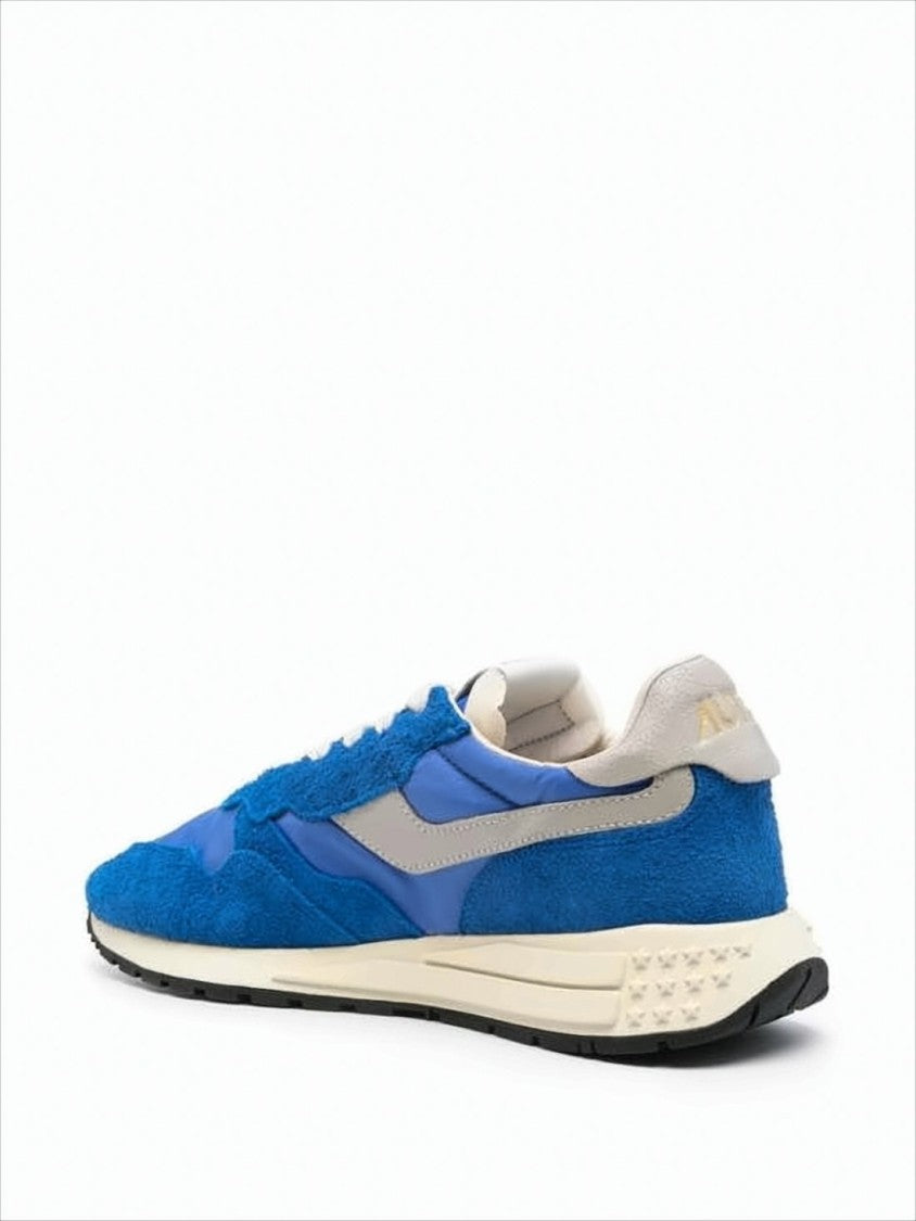 Autry Vibrant Blue Suede And Nylon Sneakers With Textured Sole