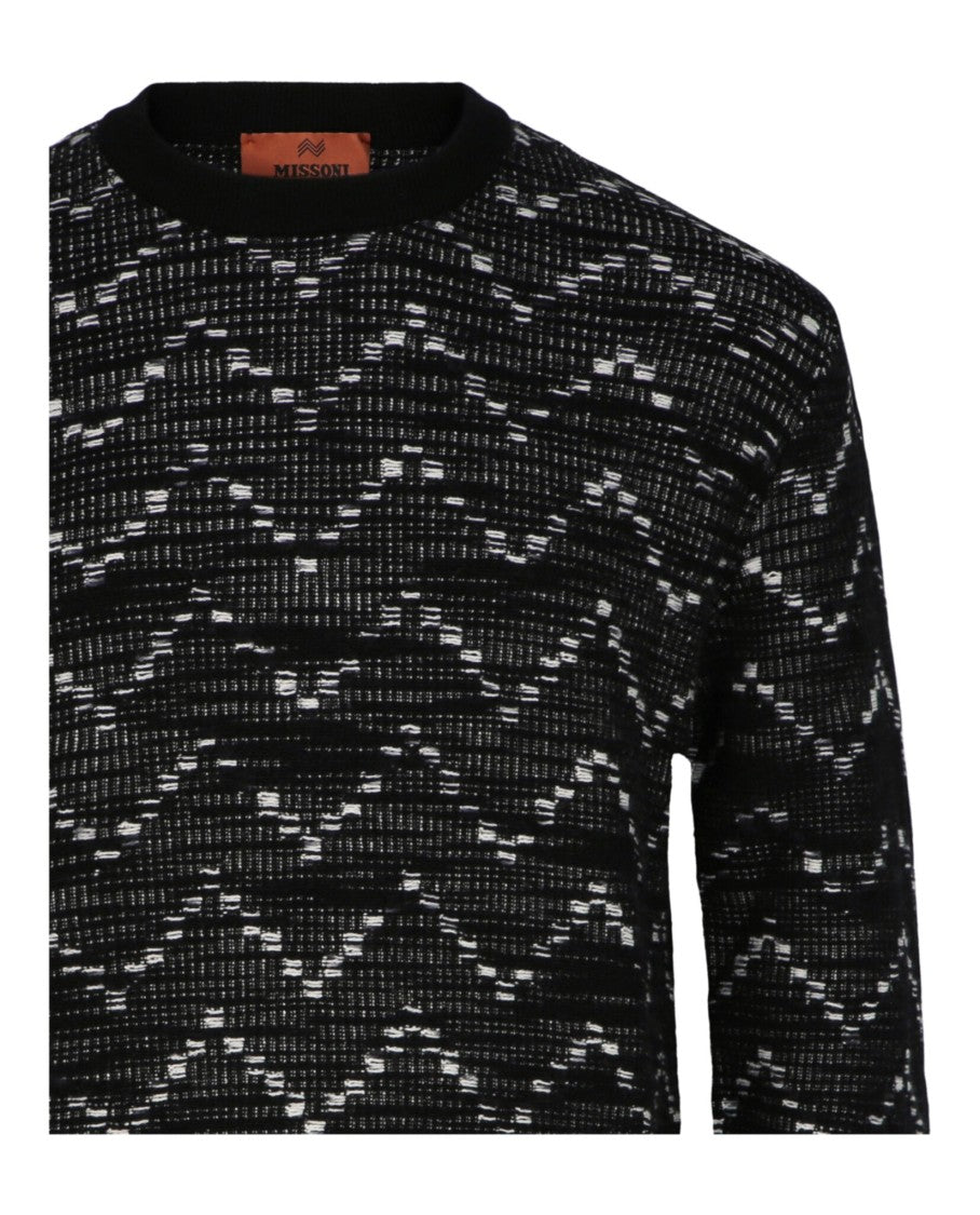 M Missoni Zig-Zag Crewneck Pullover Sweater