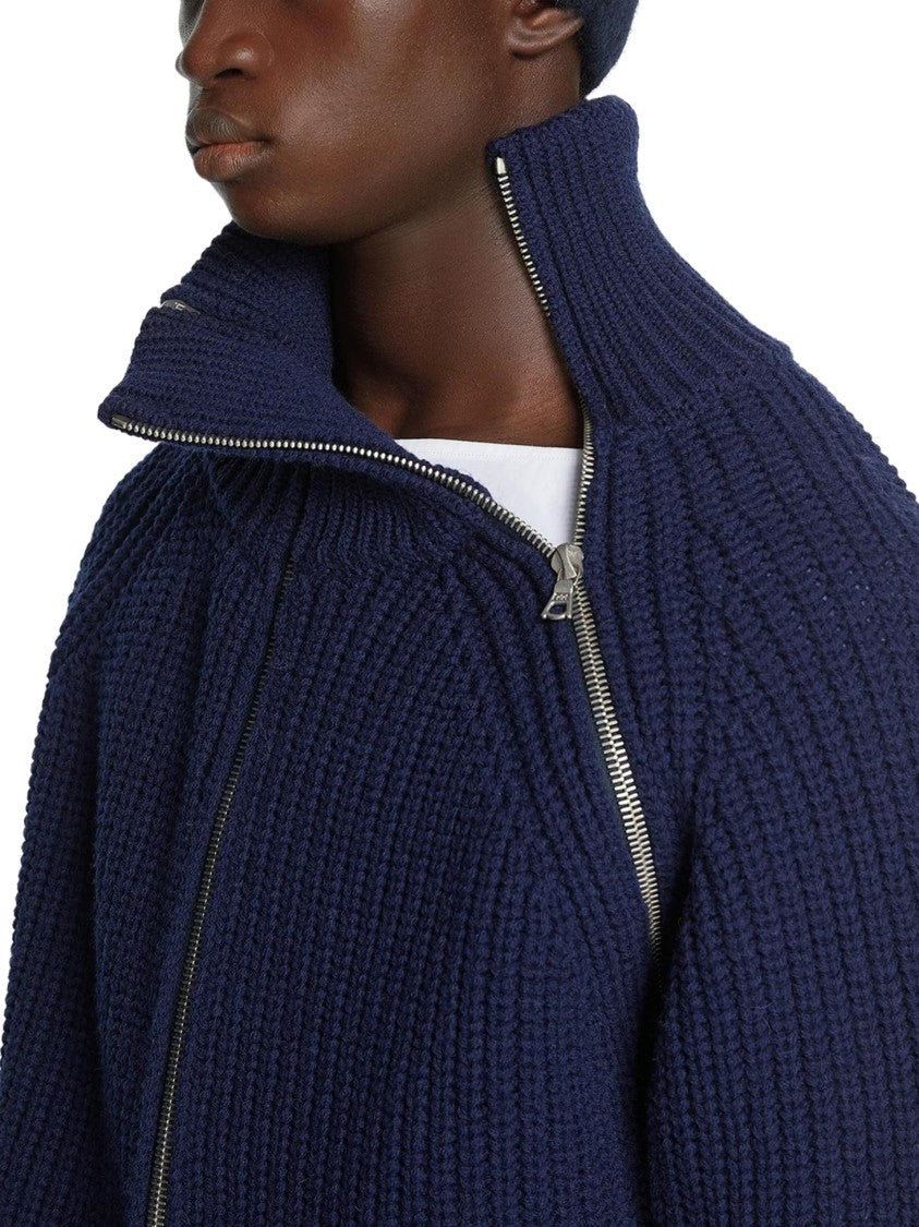 Dries Van Noten Rich Blue Classic Wool Sweater