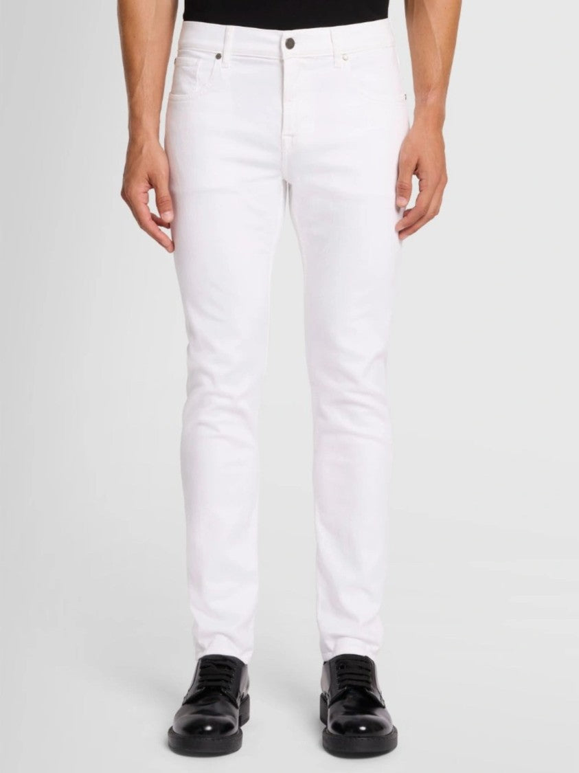 7 For All Mankind White Slimmy Tapered Jeans