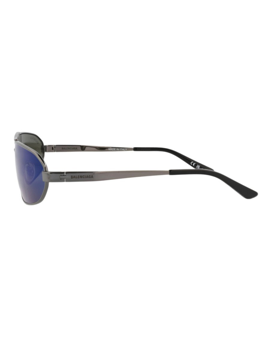 Balenciaga Shield-Frame Metal Sunglasses