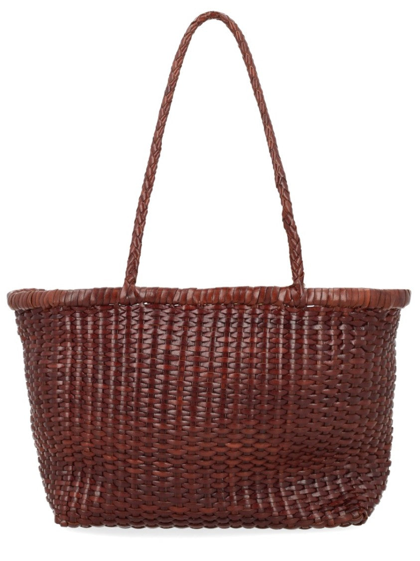 Dragon Diffusion Dark Brown B Weave Small Leather Tote Bag