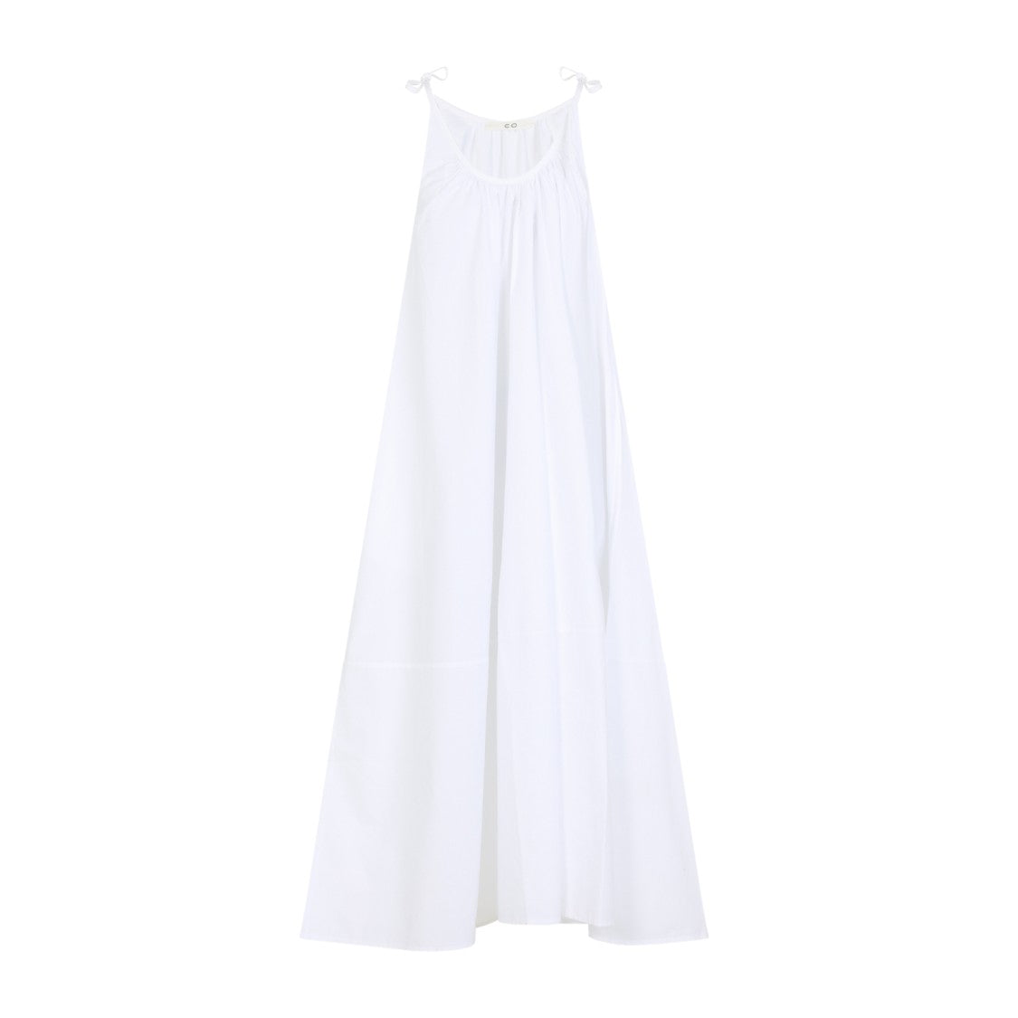 Co Gathered Neckline Maxi Dress In Breathable Cotton