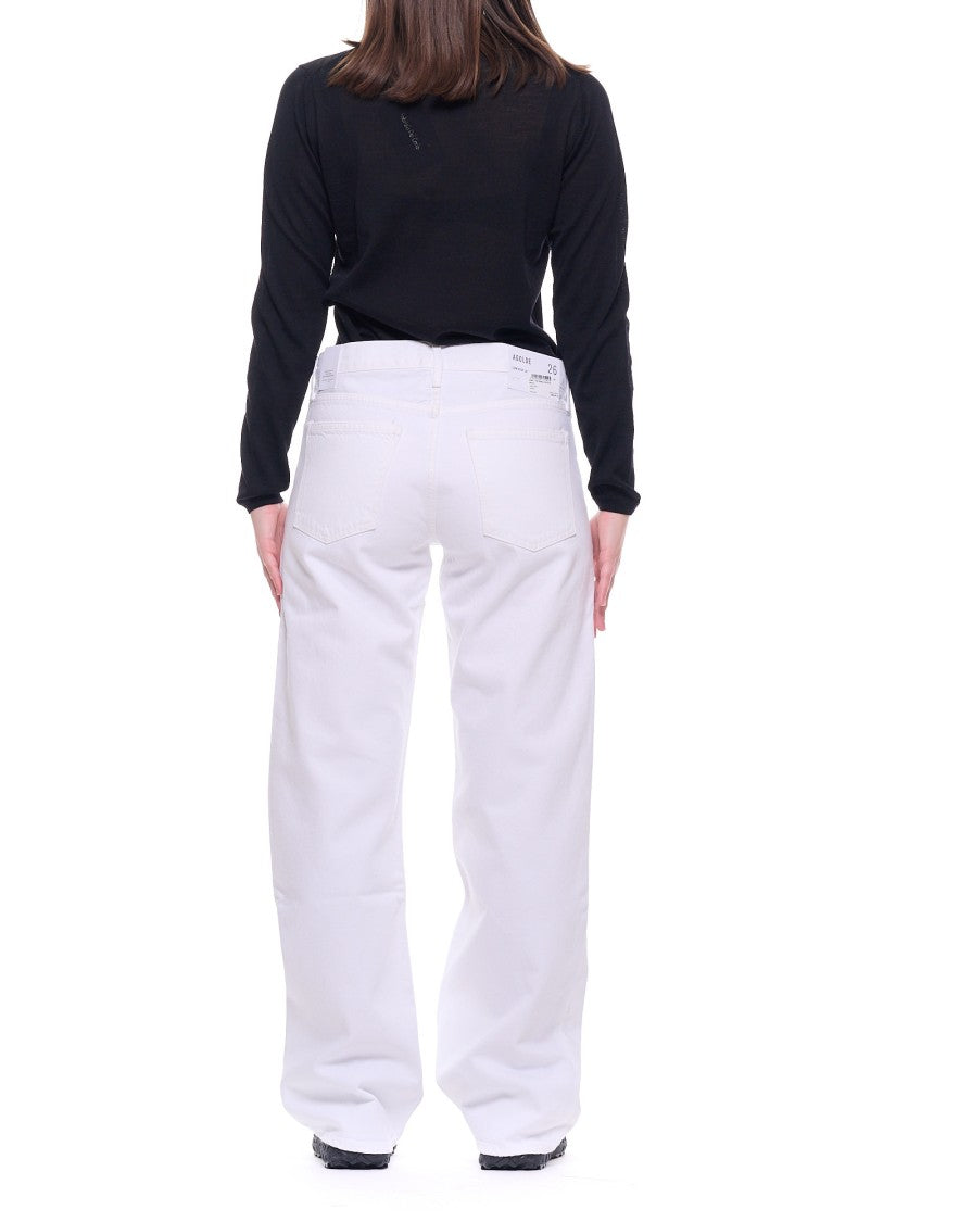 Agolde Mid Rise Straight-Leg Jeans With Clean White Wash