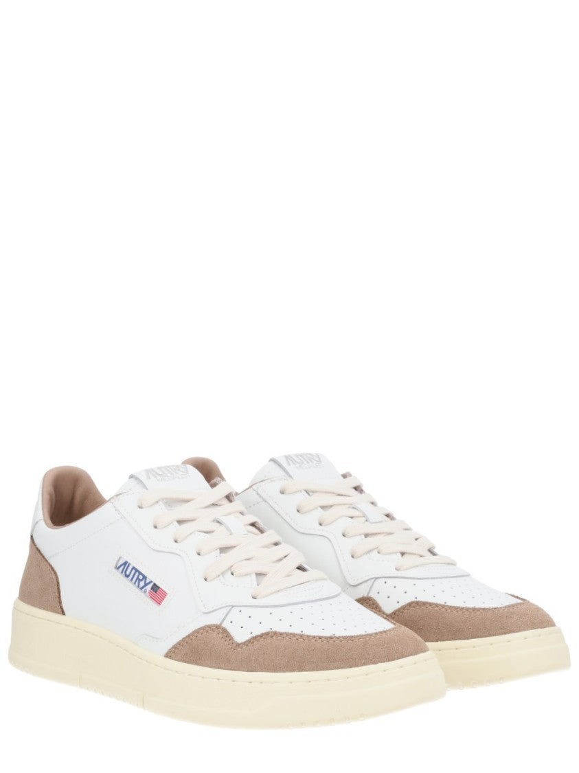 Autry Beige Medalist Low Perforated Sneakers