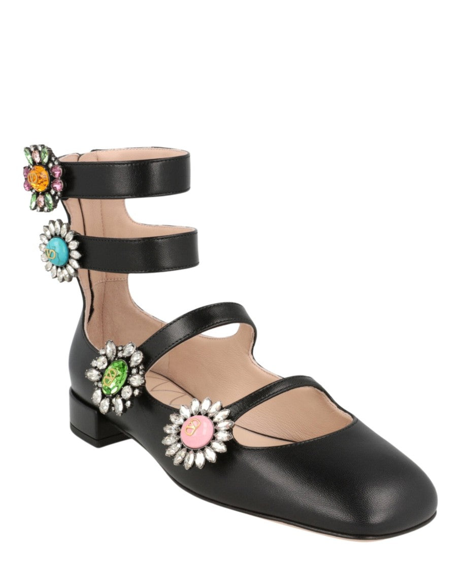 Valentino Preshoes Crystal Daisy Ballet Flats