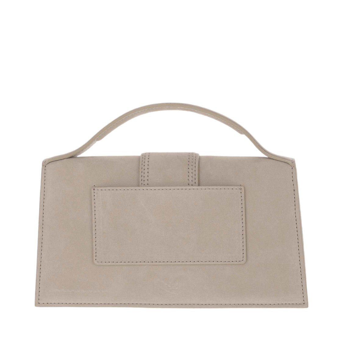 Jacquemus Rectangular Dark Beige Leather Bag With Magnetic Closure And Signature Logo
