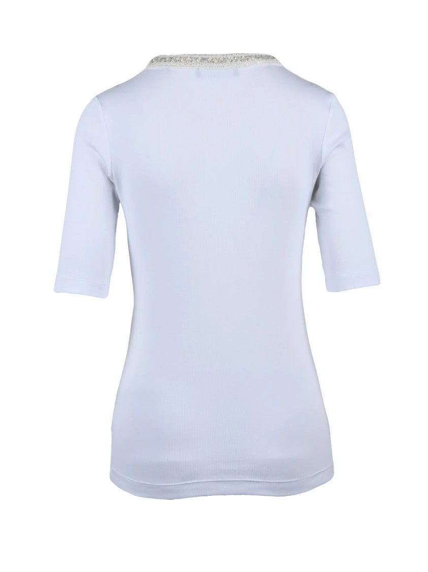 Fabiana Filippi White Women Cotton Elastane T-Shirt