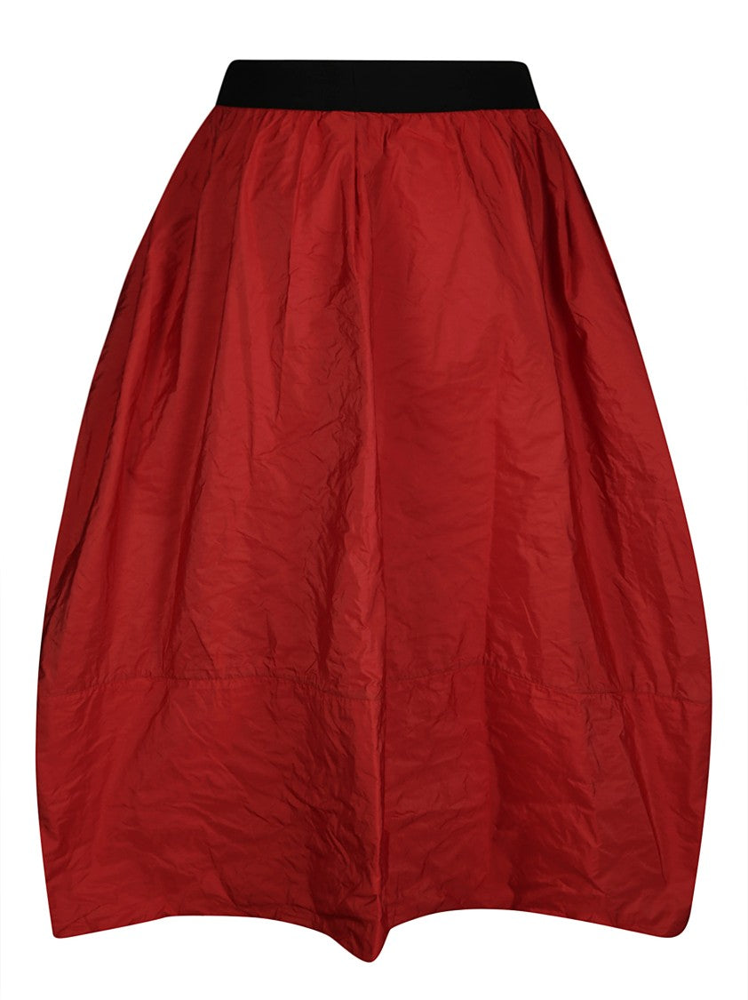 Maria Calderara Taffeta Skirt With Contrasting Elastic Waistband