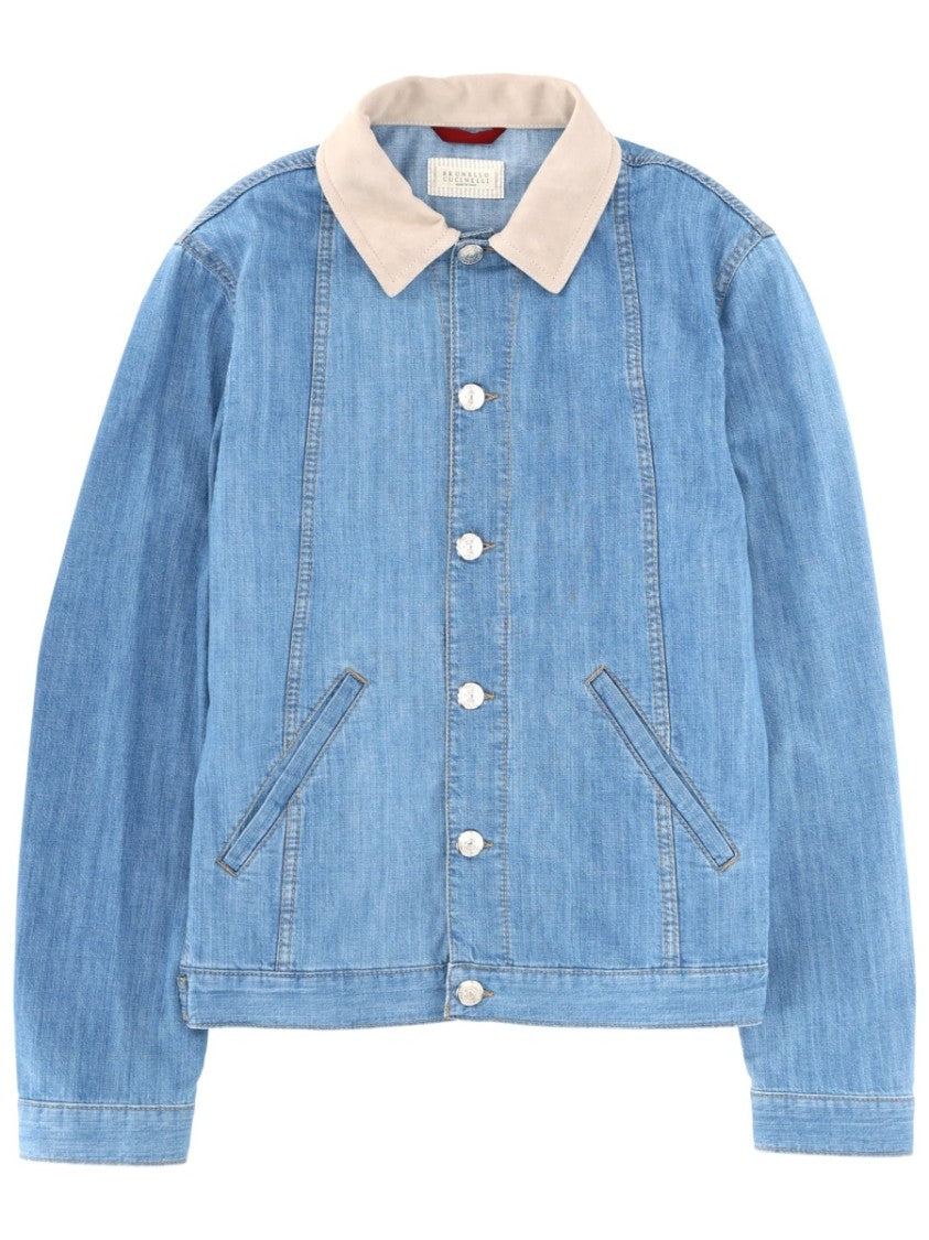 Brunello Cucinelli Light Blue Cotton Denim Jacket