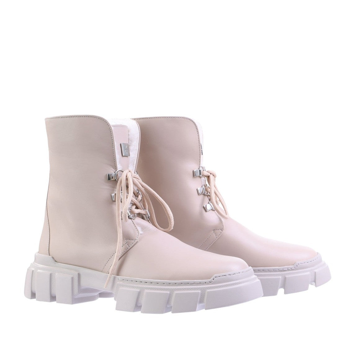 Högl Beige Winter Hike Smooth Leather Lace-Up Ankle Boots