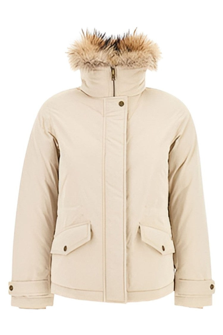 Woolrich High Collar Jacket With Detachable Fur Trim