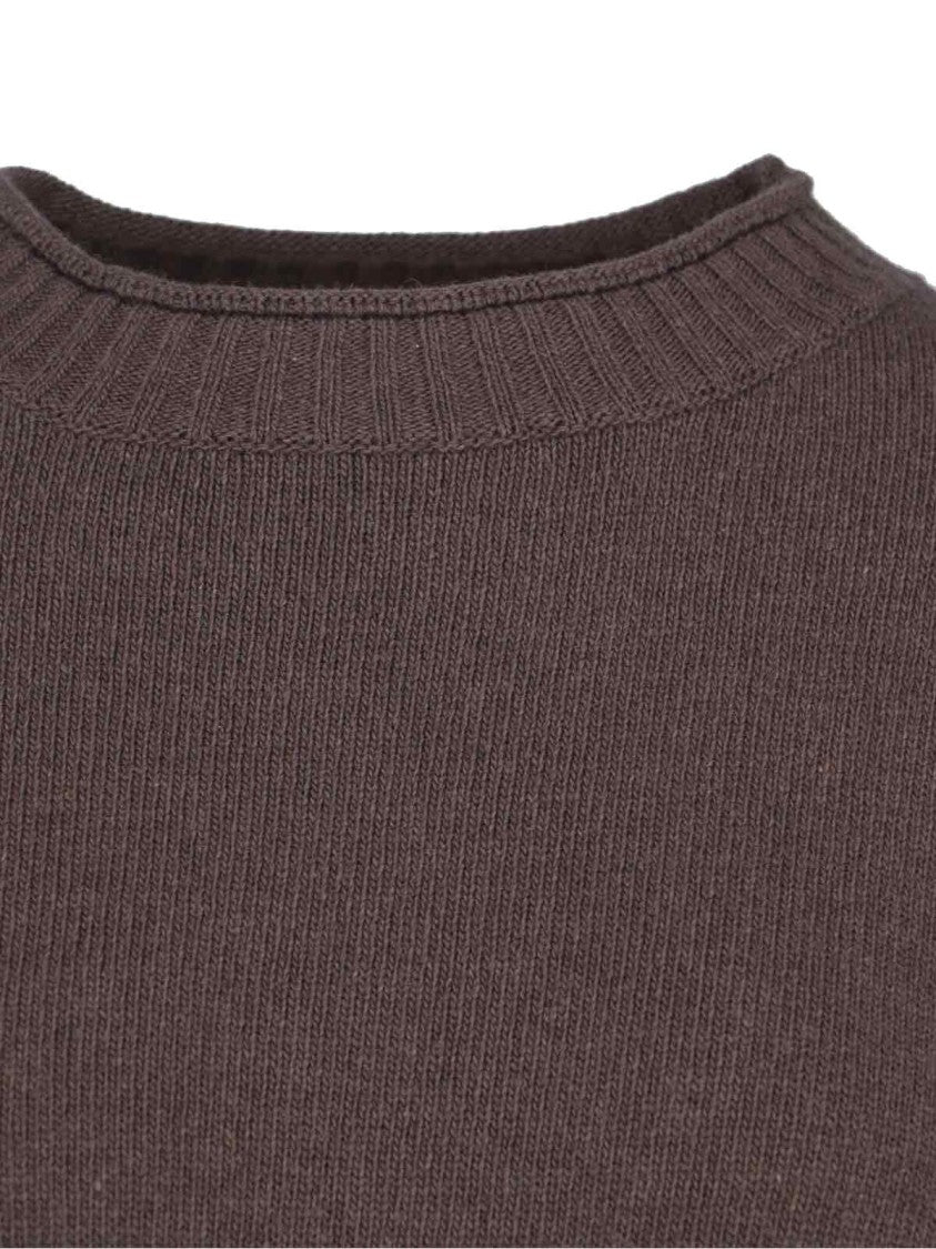 Ma'ry'ya Relaxed Fit Knit Sweater In Soft Beige