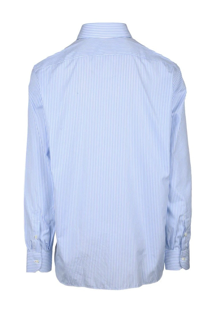 Luigi Borrelli Napoli Cotton Shirt - White/Light Blue