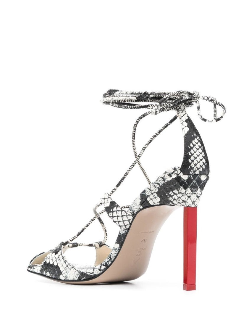 The Attico Adele 105Mm Snakeskin-Print Sandals