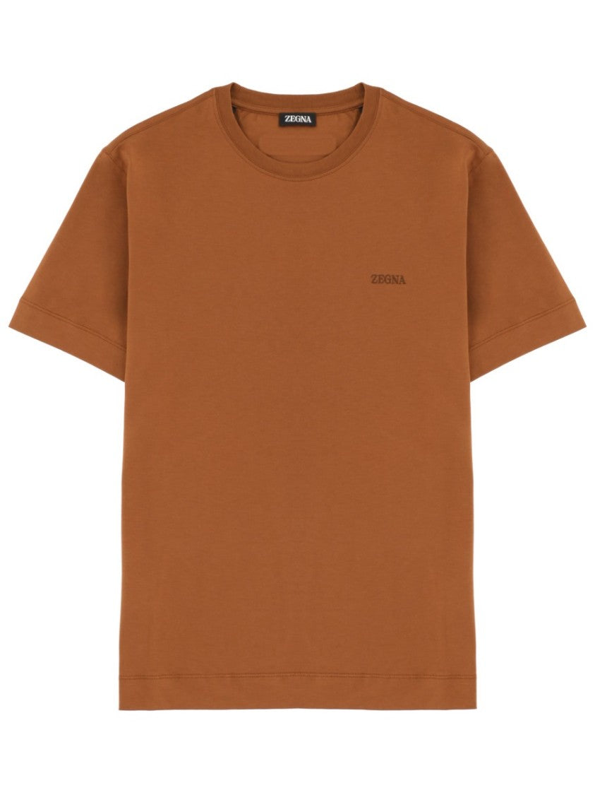 Zegna Relaxed Fit Crew Neck T-Shirt With Subtle Logo Detail
