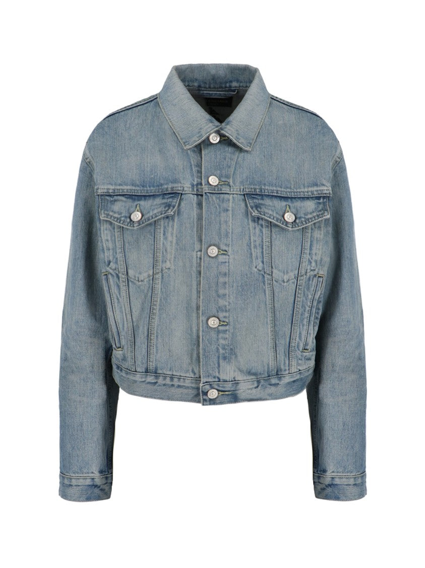 Balenciaga Denim Logo Jacket – Light Blue