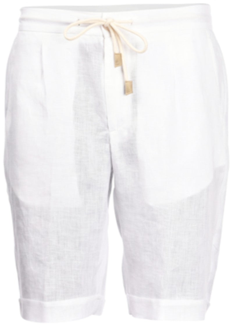 Paolo Fiorillo Capri Linen Bermuda Shorts With Alcantara Drawstring