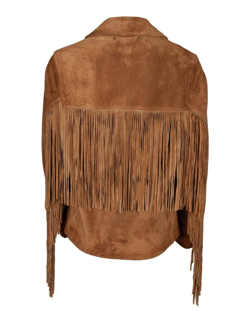 Golden Goose Cerato Suede Jacket With Fringes