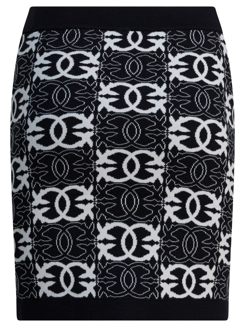 Pinko Fitted Mini Skirt With Bold Geometric Pattern