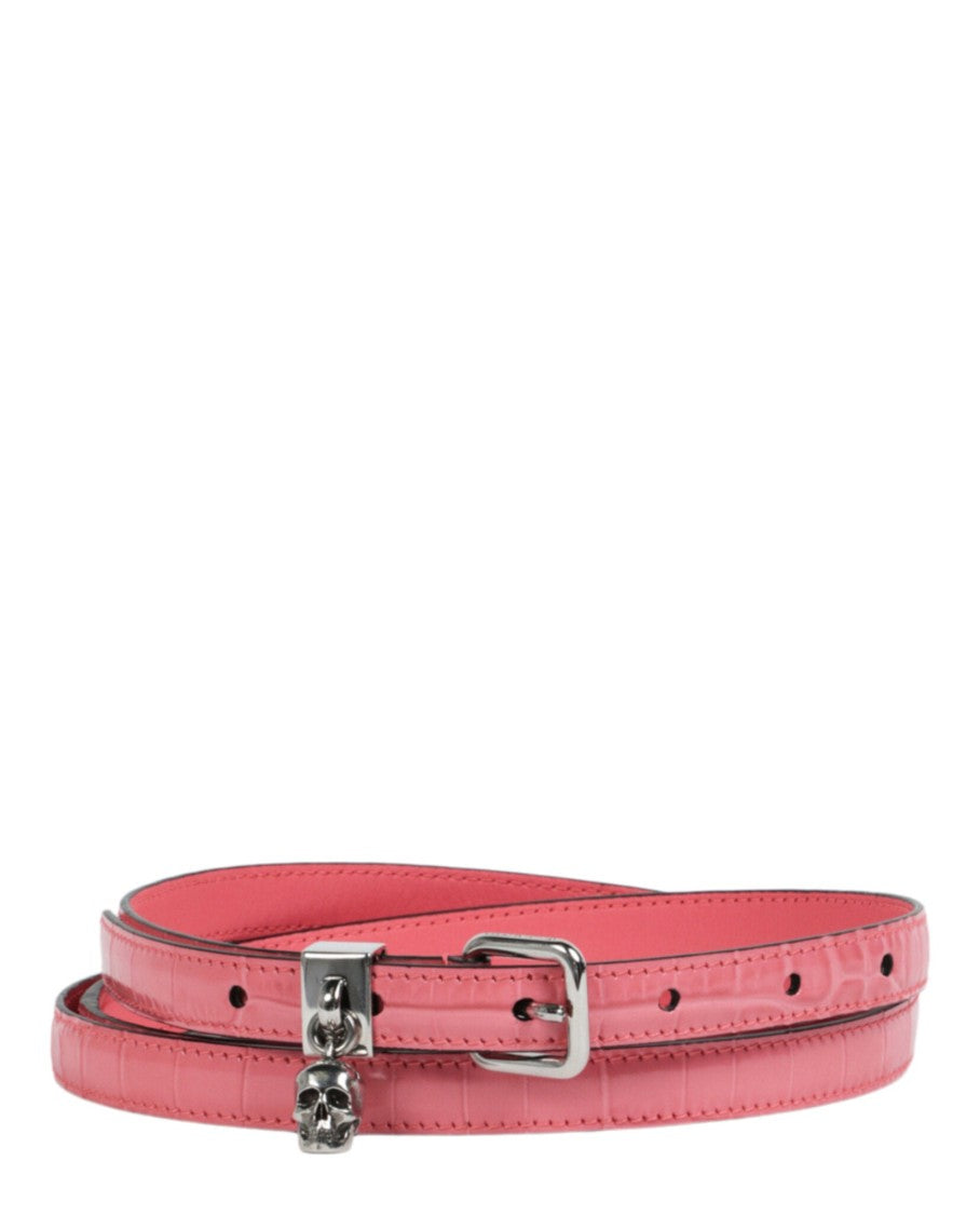 Alexander Mcqueen Thin Double Wrap Skull Belt