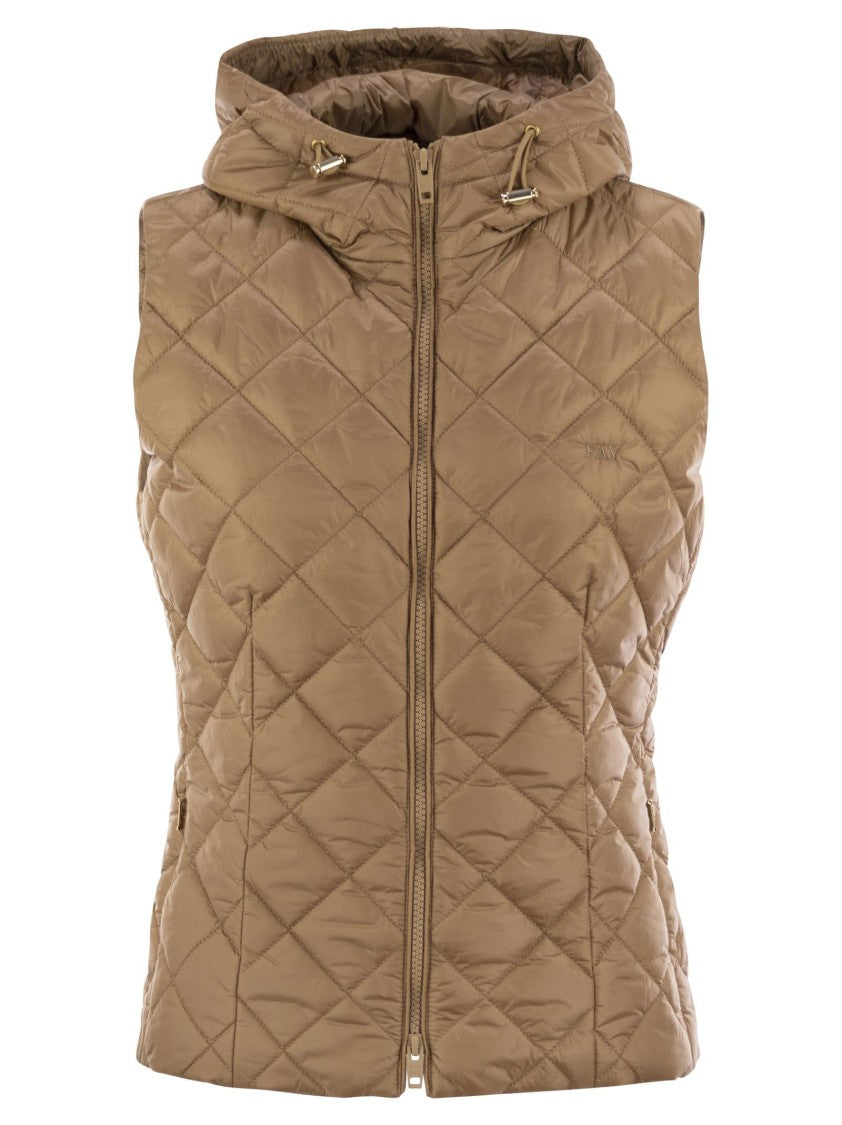 Fay Diamond-Quilted Nylon Waistcoat With Adjustable Hood