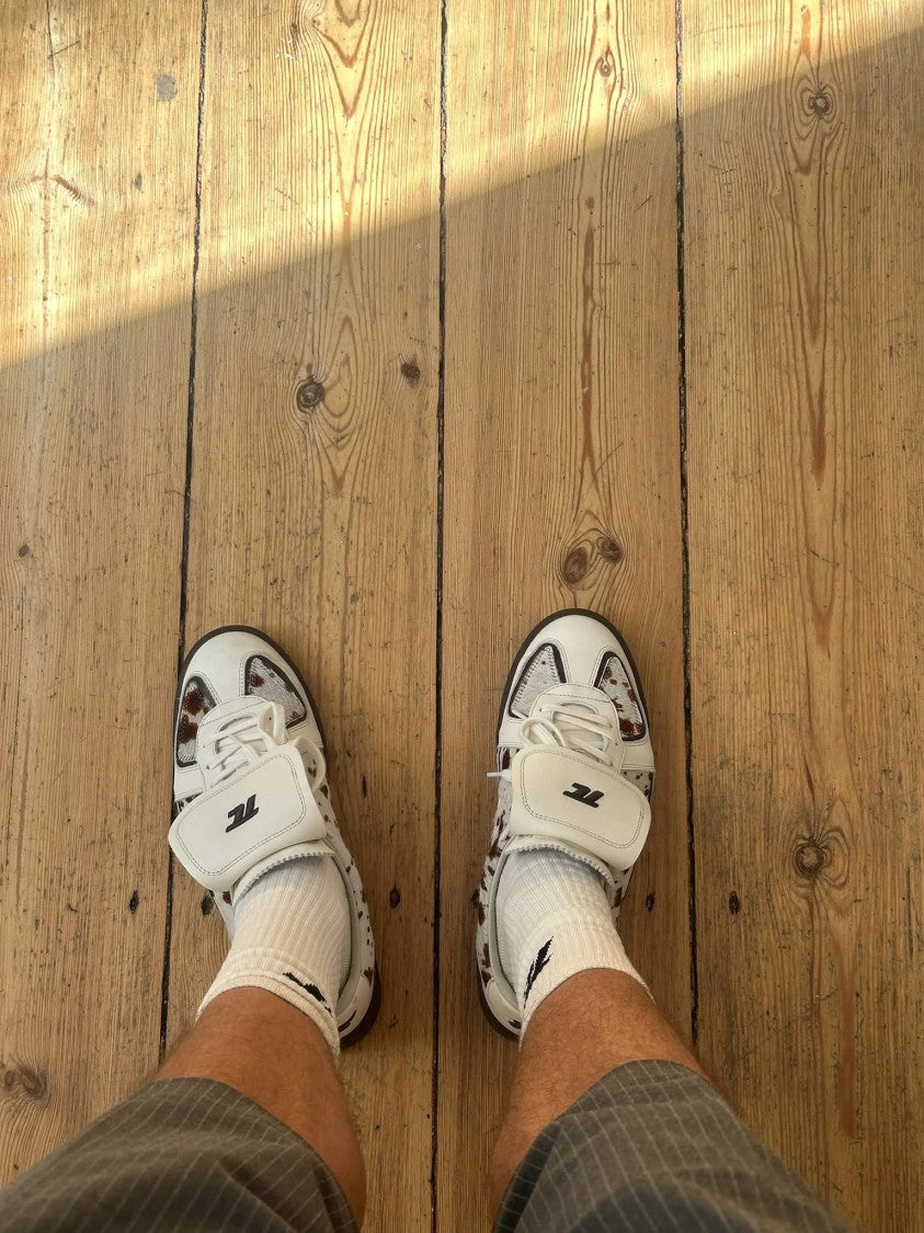 Thesing Cow Print Big Bang Suede Removable Tongue Sneakers
