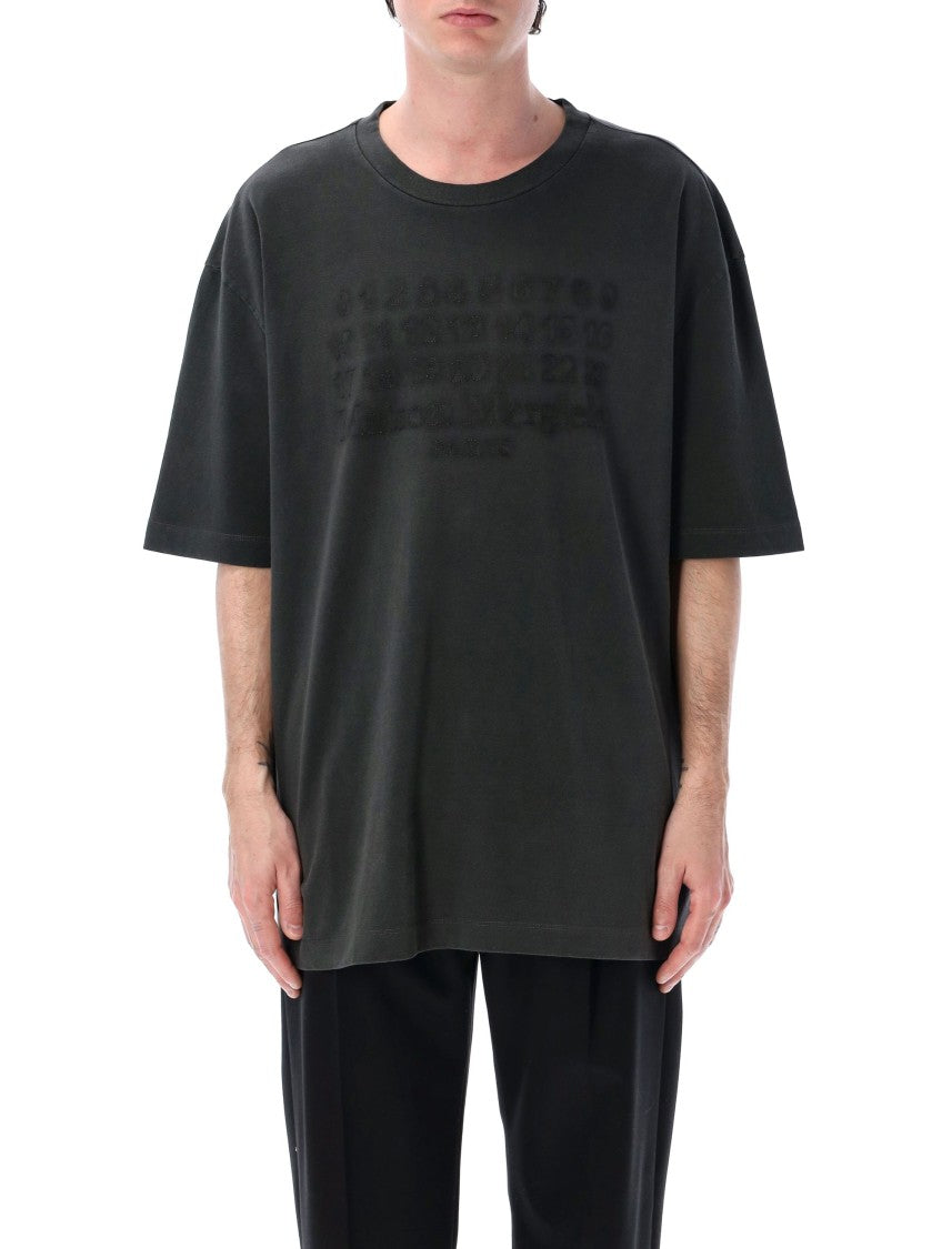 Maison Margiela Oversized Black T-Shirt With Unique Reverse Embroidery