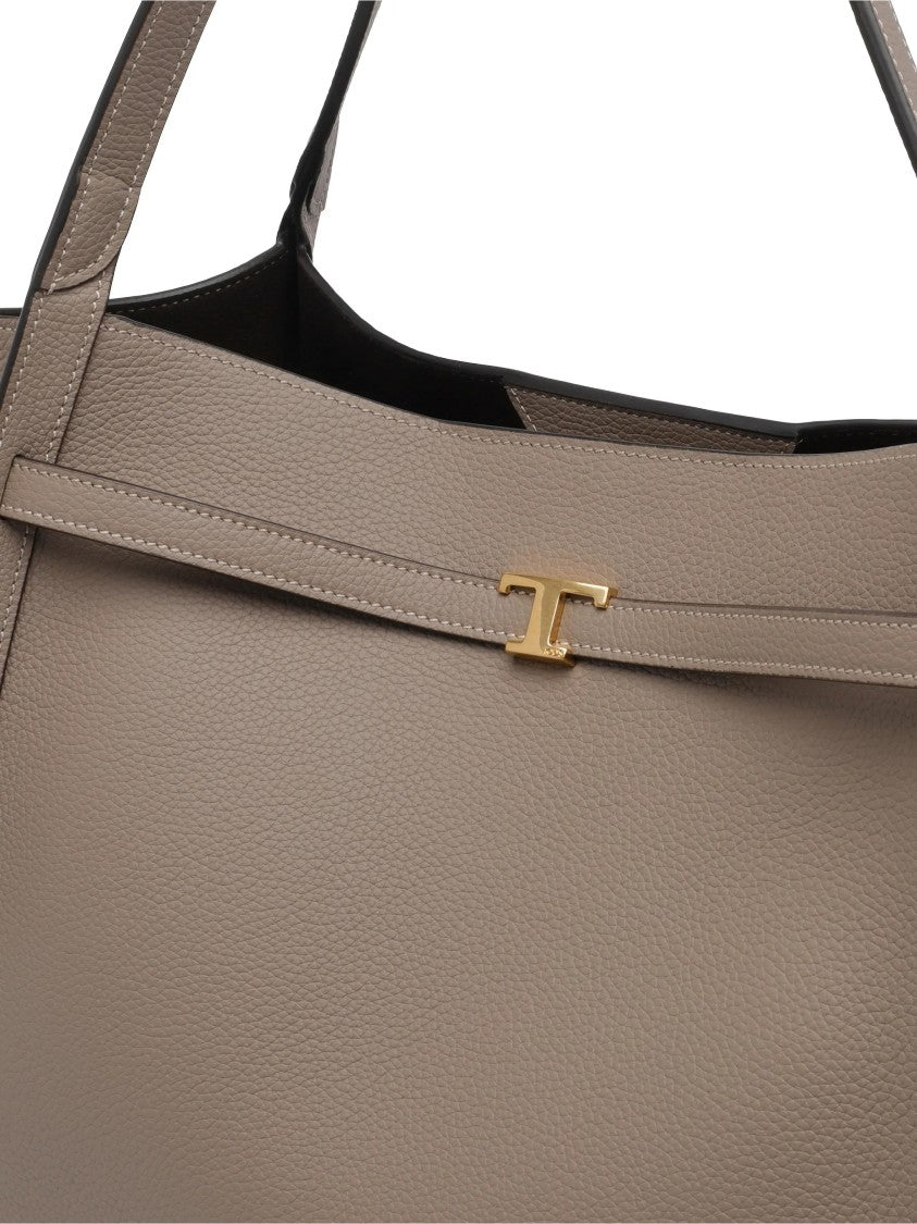 Tod's Neutral Trapezoidal Structured Shoulder Bag