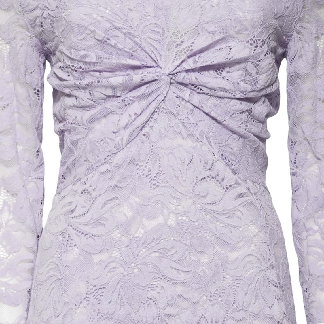 Rabanne Long Lilac Lace Dress Bardot Neckline