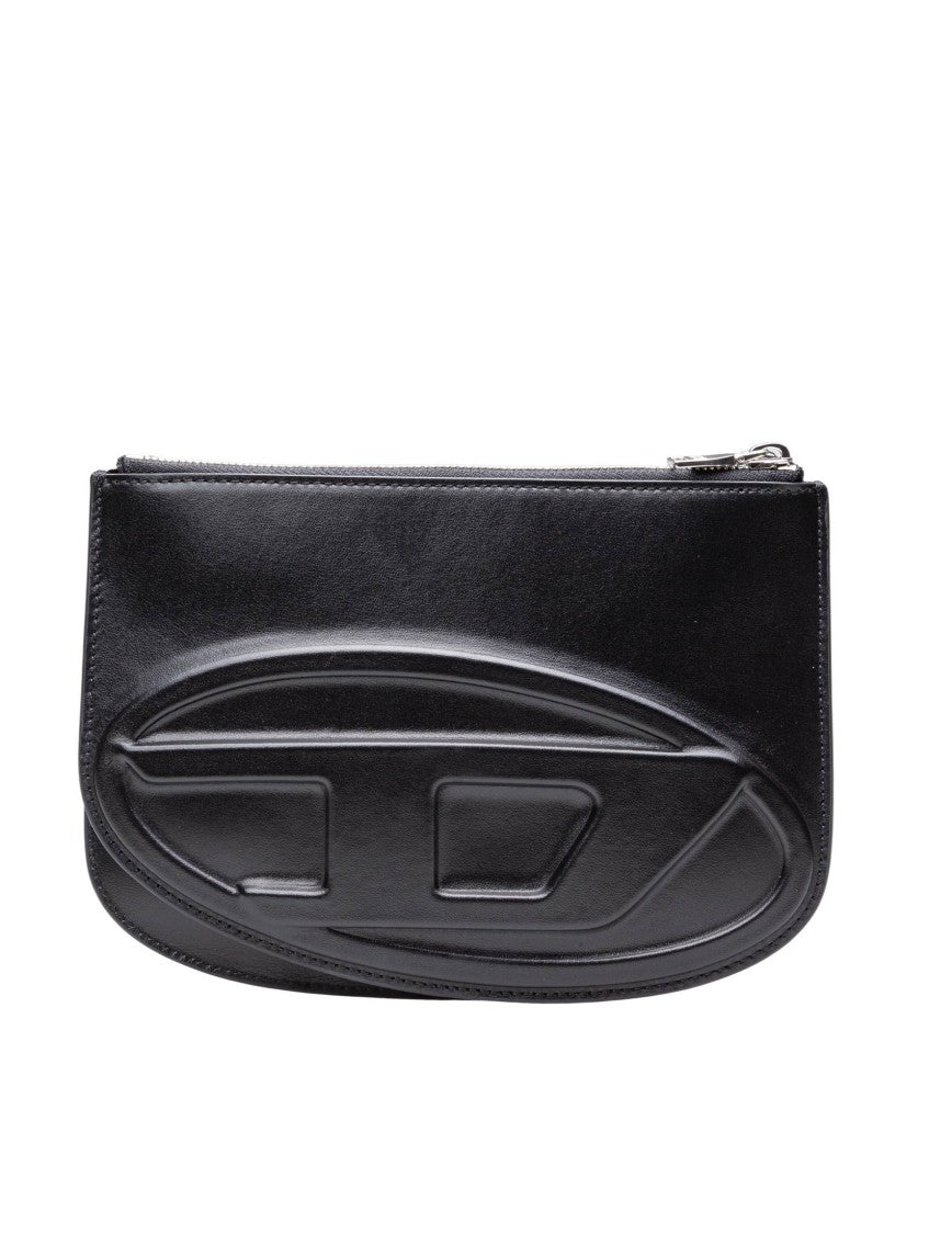 Diesel 1Dr Twin Leather Shoulder Bag Black