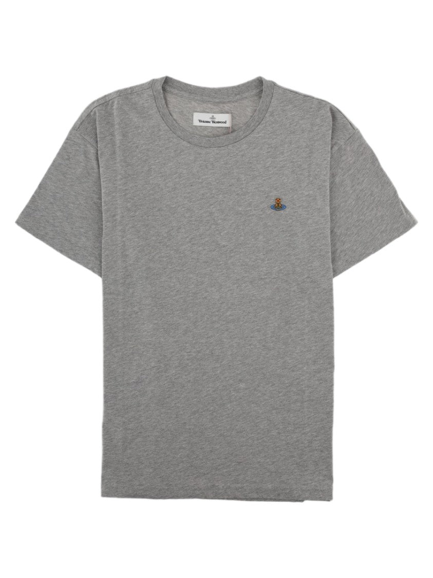 Vivienne Westwood Grey Heathered Embroidered Cotton T-Shirt
