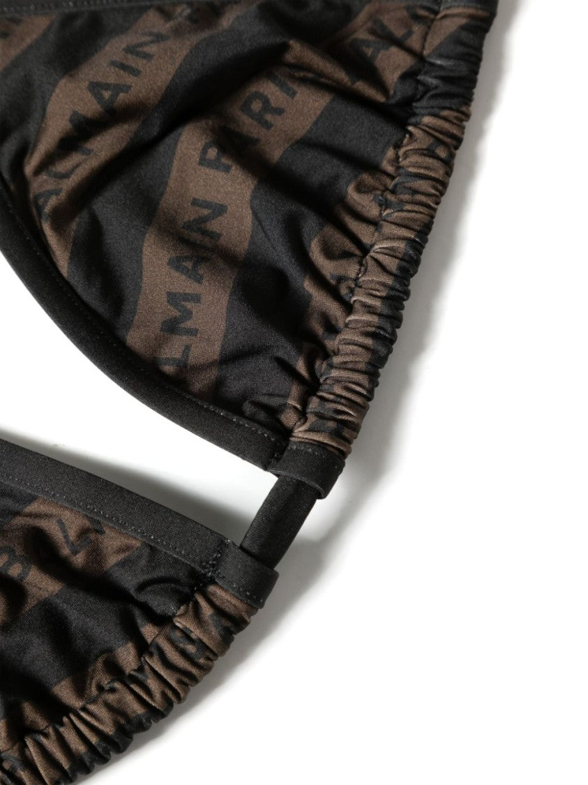 Balmain Multicolour Triangle Bikini With Adjustable Ties