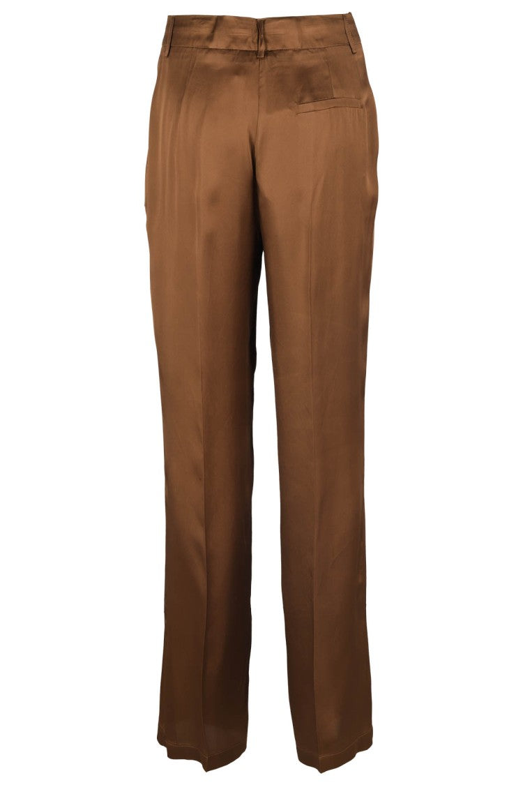 Semi Couture Satin Finish Brown Tonya Trousers