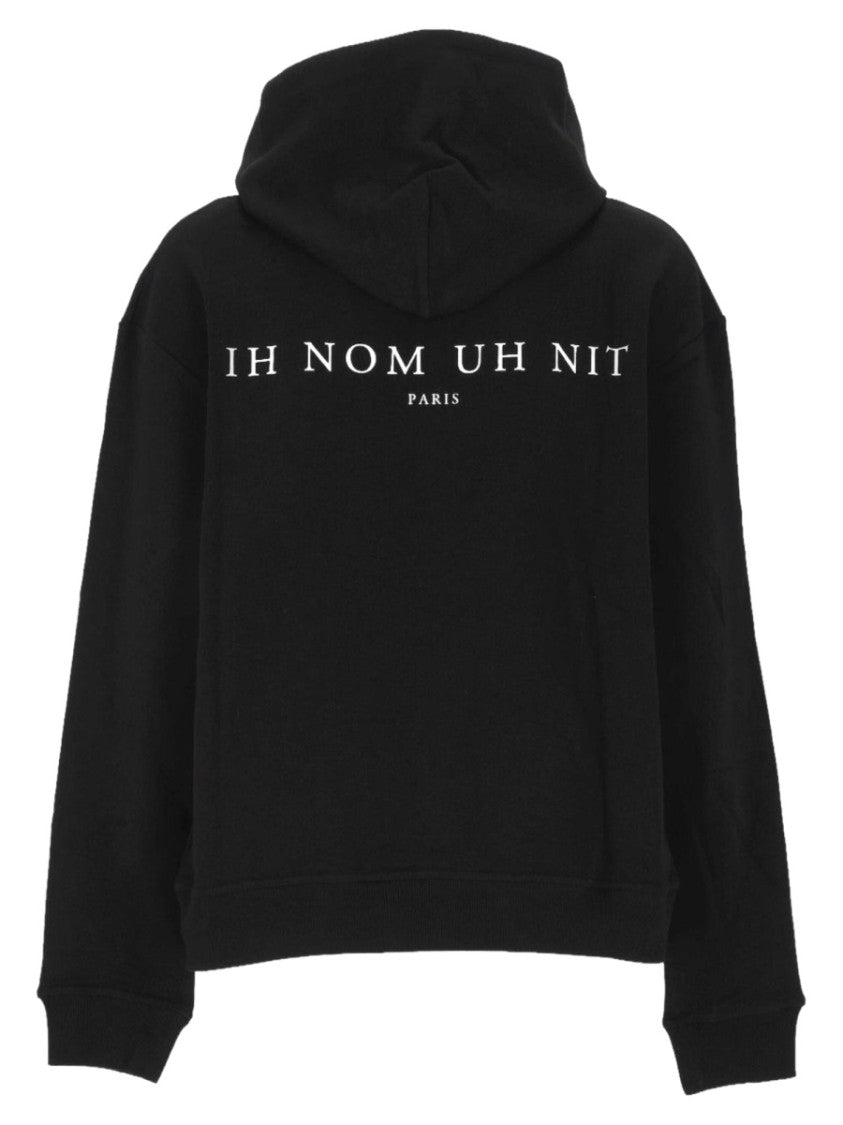 Ih Nom Uh Nit Black Balaclava Graphic Cotton Hoodie