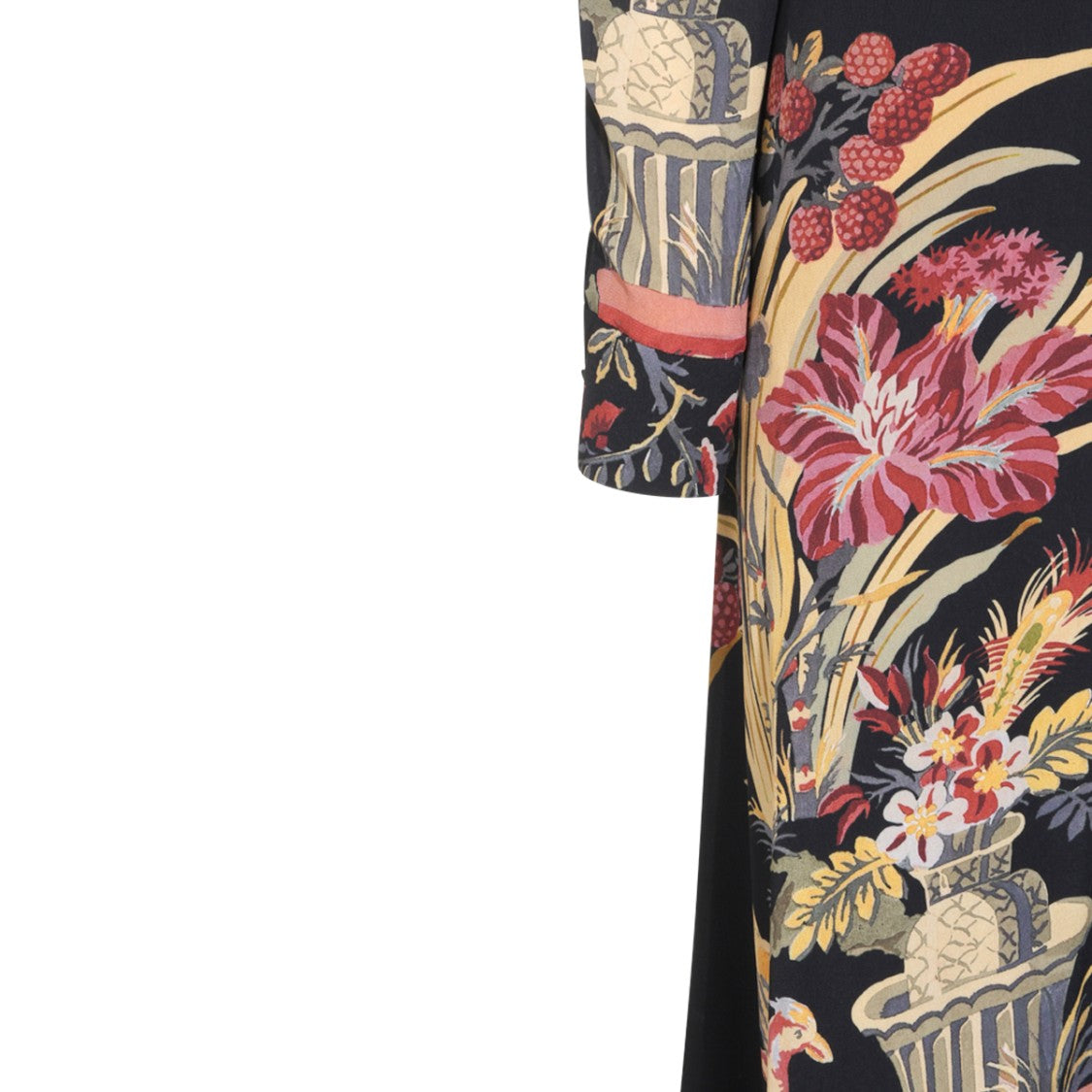 Etro Viscose Maxi Dress With High Collar And Floral Print